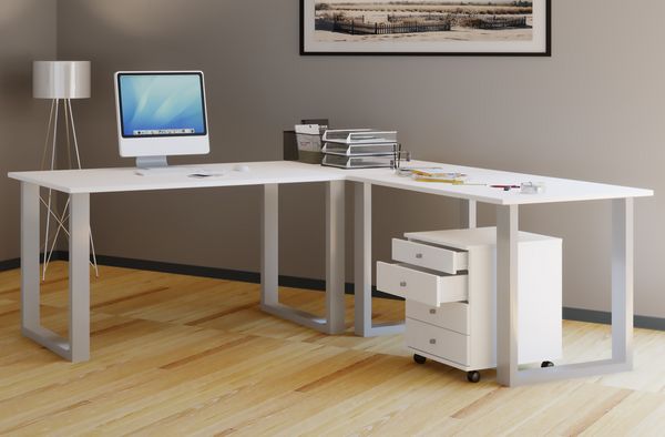 Produktbild: U Schreibtisch Eckschreibtisch L Form 160x130x50