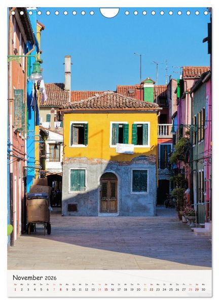 Produktbild: Venedig und Burano, Stadt am Wasser und Insel der bunten H&auml;user (Wandkalender 2026 DIN A4 hoch), CALVENDO Monatskalender