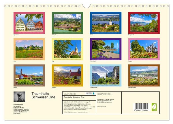 Produktbild: Traumhafte Schweizer Orte (Wandkalender 2026 DIN A3 quer), CALVENDO Monatskalender