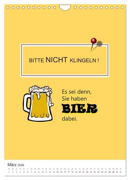 Produktbild: TRINKSPR&Uuml;CHE rund um Bier, Wein und Co. &hellip; (Wandkalender 2026 DIN A4 hoch), CALVENDO Monatskalender
