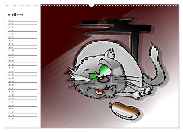 Produktbild: Alles f&uuml;r die Katz! Lustiger Katzen-Planer (hochwertiger Premium Wandkalender 2026 DIN A2 quer), Kunstdruck in Hochglanz