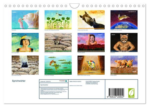 Produktbild: Sprichw&ouml;rter (Wandkalender 2026 DIN A4 quer), CALVENDO Monatskalender
