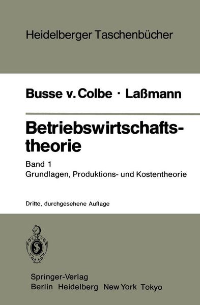 Produktbild: Betriebswirtschaftstheorie
