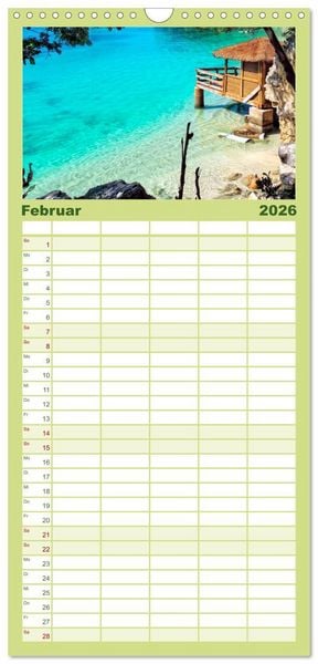 Produktbild: Familienplaner 2026 - Die Westindischen Inseln - Bahamas mit 5 Spalten (Wandkalender, 21 x 45 cm) CALVENDO