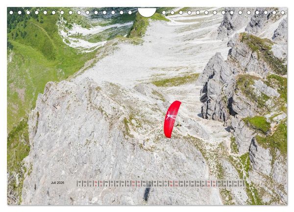 Produktbild: Paragliding - lautloses Schweben (Wandkalender 2026 DIN A4 quer), CALVENDO Monatskalender