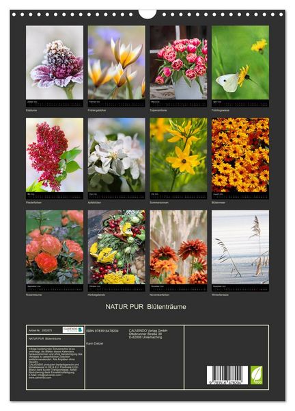 Produktbild: NATUR PUR Bl&uuml;tentr&auml;ume (Wandkalender 2026 DIN A3 hoch), CALVENDO Monatskalender