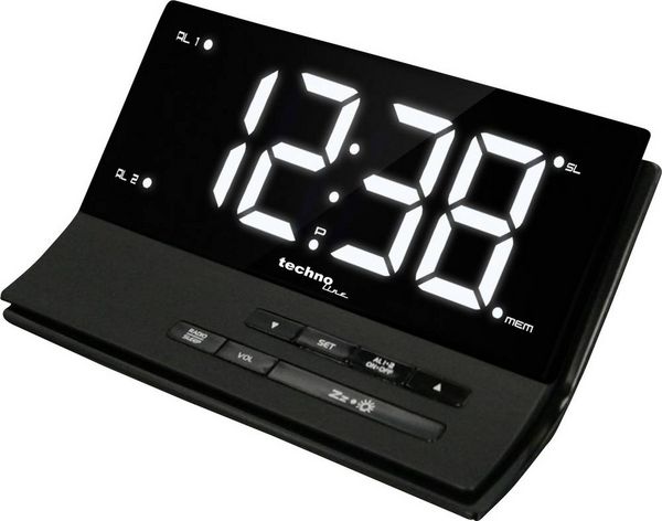Produktbild: Techno Line WT 482 Funk Wecker Schwarz Alarmzeiten 2 2 Timerzeiten