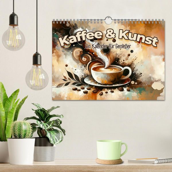 Produktbild: Kaffee & Kunst: Ein Kalender f&uuml;r Genie&szlig;er (Wandkalender 2026 DIN A4 quer), CALVENDO Monatskalender