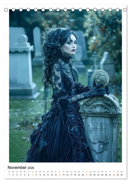Produktbild: Gothic coole Momente (Tischkalender 2026 DIN A5 hoch), CALVENDO Monatskalender