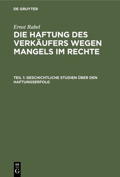 Produktbild: Geschichtliche Studien &uuml;ber den Haftungserfolg
