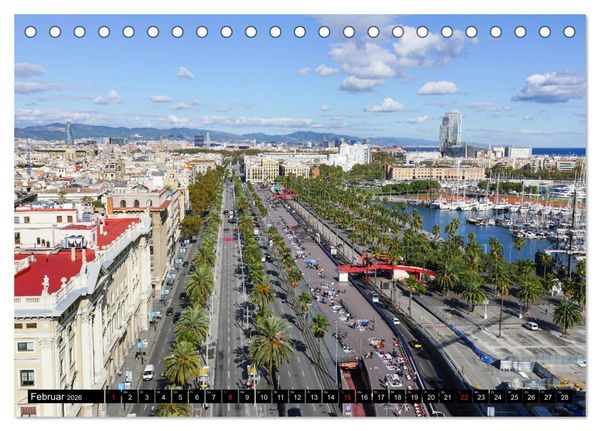 Produktbild: Barcelona - &Uuml;ber den D&auml;chern Kataloniens (Tischkalender 2026 DIN A5 quer), CALVENDO Monatskalender
