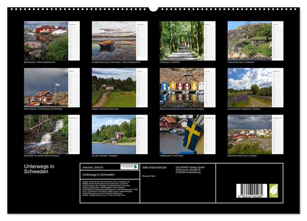 Produktbild: Unterwegs in Schweden (hochwertiger Premium Wandkalender 2026 DIN A2 quer), Kunstdruck in Hochglanz
