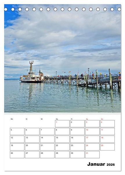 Produktbild: Bodenseeradweg - Auf dem Bodensee durch 3 L&auml;nder (Tischkalender 2026 DIN A5 hoch), CALVENDO Monatskalender