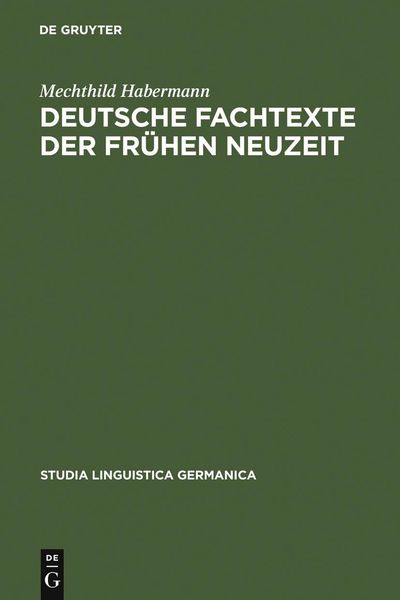 Produktbild: Deutsche Fachtexte der fr&uuml;hen Neuzeit