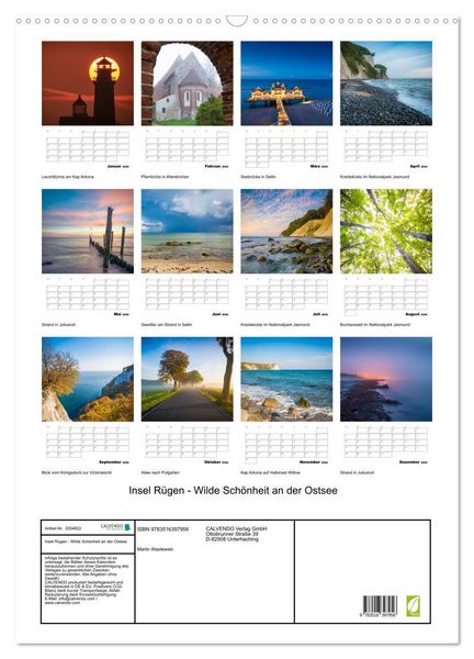 Produktbild: Insel R&uuml;gen - Wilde Sch&ouml;nheit an der Ostsee (Wandkalender 2026 DIN A2 hoch), CALVENDO Monatskalender