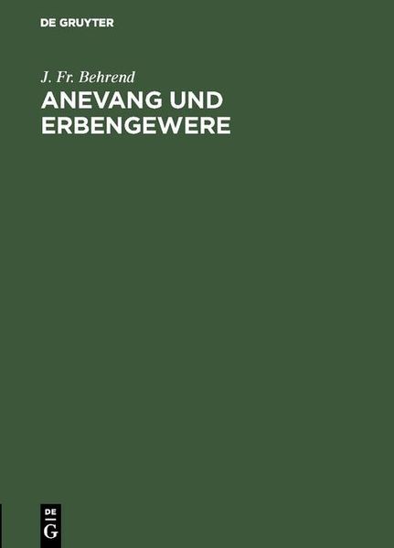 Produktbild: Anevang und Erbengewere