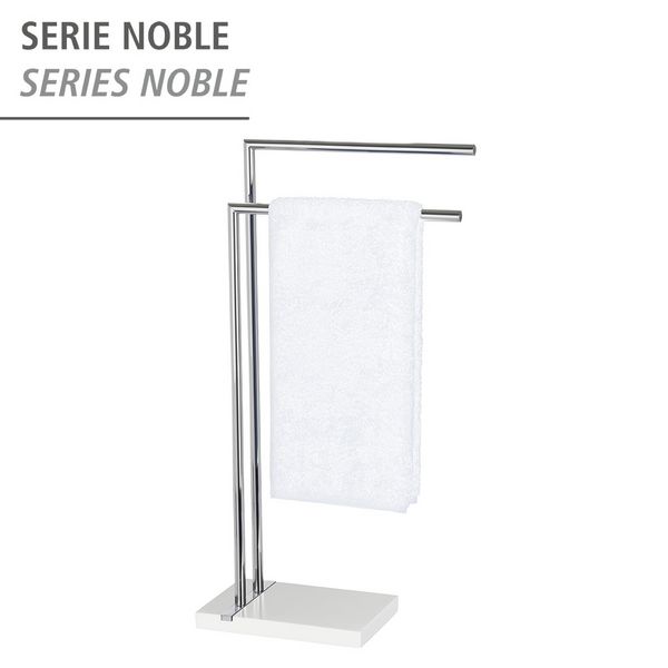 Produktbild: Handtuchst&auml;nder Mod. Noble White mit 2 Armen, aus verchromtem Stahl