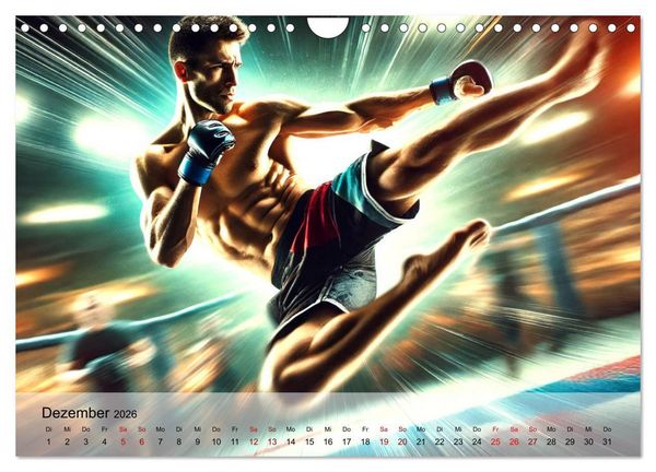 Produktbild: MMA Germany - Mixed Martial Arts Power (Wandkalender 2026 DIN A4 quer), CALVENDO Monatskalender