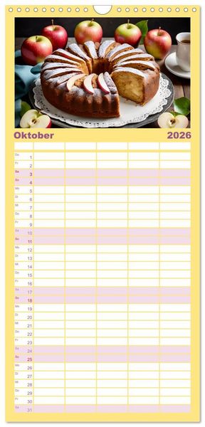 Produktbild: Familienplaner 2026 - Tortentr&auml;ume - Traumtorten mit 5 Spalten (Wandkalender, 21 x 45 cm) CALVENDO