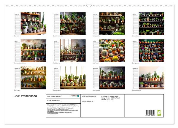 Produktbild: Cacti Wonderland (Wall Calendar 2026 DIN A2 landscape), CALVENDO 12 Month Wall Calendar