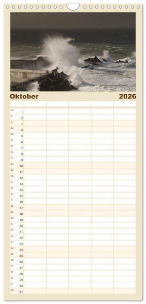 Produktbild: Familienplaner 2026 - Helgoland und die D&uuml;ne mit 5 Spalten (Wandkalender, 21 x 45 cm) CALVENDO