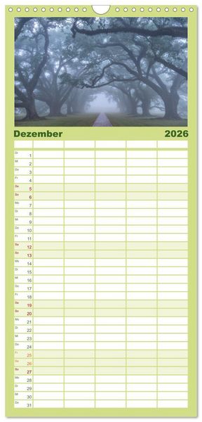 Produktbild: Familienplaner 2026 - Natur Paradies Mississippi Delta mit 5 Spalten (Wandkalender, 21 x 45 cm) CALVENDO