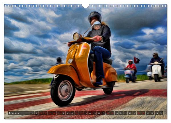 Produktbild: Low-angle shots of scooters (Wall Calendar 2026 DIN A3 landscape), CALVENDO 12 Month Wall Calendar