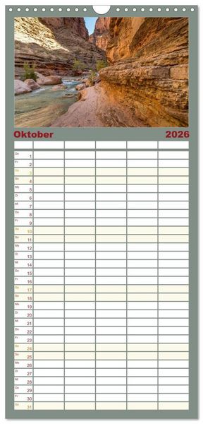 Produktbild: Familienplaner 2026 - Colorado River Rafting im Grand Canyon mit 5 Spalten (Wandkalender, 21 x 45 cm) CALVENDO
