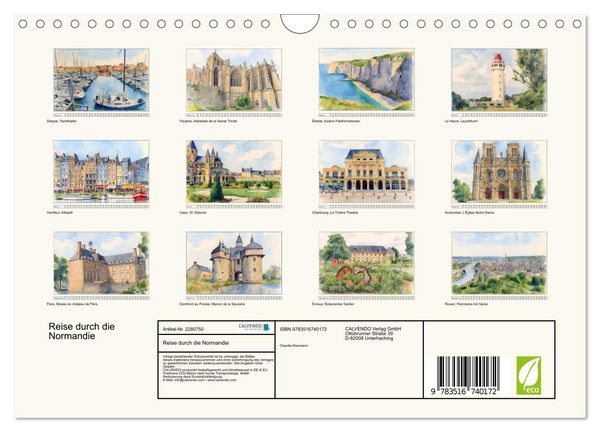 Produktbild: Reise durch die Normandie (Wandkalender 2026 DIN A4 quer), CALVENDO Monatskalender
