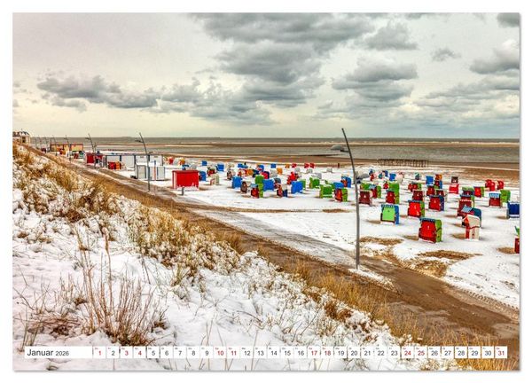 Produktbild: Strandk&ouml;rbe &ndash; Licht. Stille. Nordsee Borkum 2026 (Wandkalender 2026 DIN A2 quer), CALVENDO Monatskalender