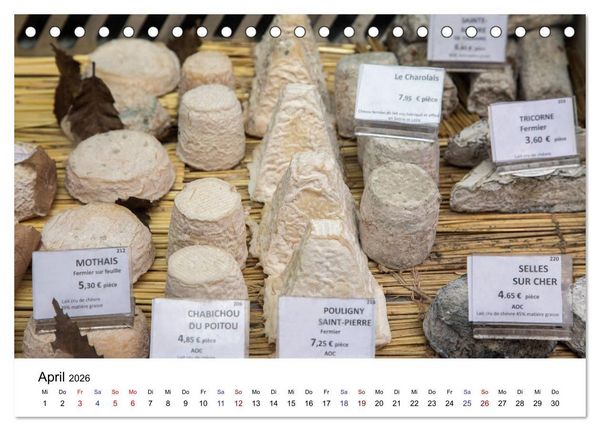 Produktbild: March&eacute; hebdomadaire - Ein Rundgang &uuml;ber einen franz&ouml;sischen Wochenmarkt (Tischkalender 2026 DIN A5 quer), CALVENDO Monatskalender