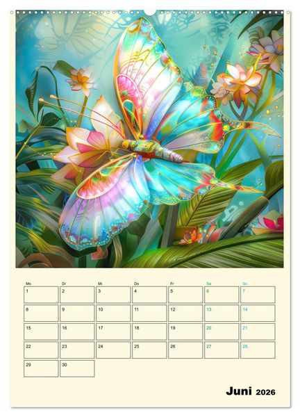 Produktbild: Schmetterlinge der Fantasie entsprungen - Planer (Wandkalender 2026 DIN A2 hoch), CALVENDO Monatskalender