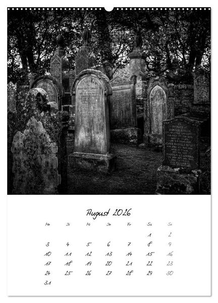Produktbild: Schottland Monochrom (Wandkalender 2026 DIN A2 hoch), CALVENDO Monatskalender
