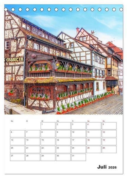 Produktbild: Stra&szlig;burg - Urlaubsplaner (Tischkalender 2026 DIN A5 hoch), CALVENDO Monatskalender
