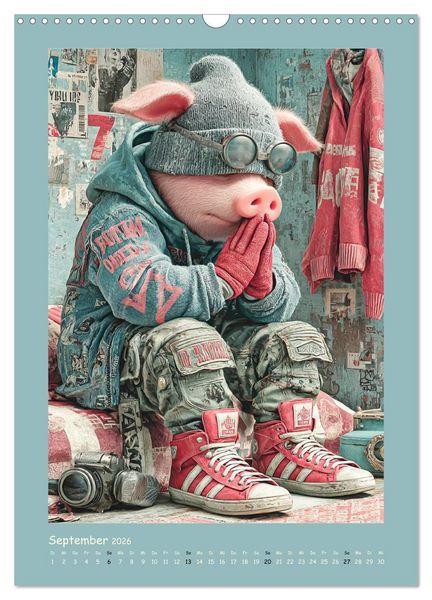Produktbild: Street Hogz. Charakterschweine mit Haltung (Wandkalender 2026 DIN A3 hoch), CALVENDO Monatskalender