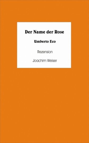 Produktbild: Der Name der Rose Rezension