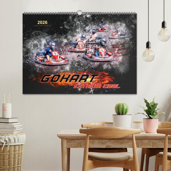 Produktbild: GoKart - extrem cool (Wandkalender 2026 DIN A2 quer), CALVENDO Monatskalender