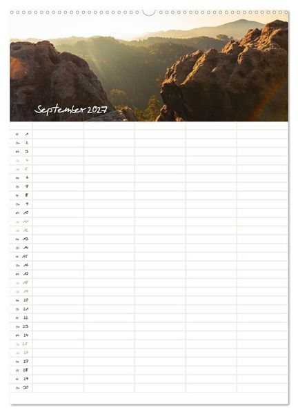 Produktbild: Familienkalender - S&auml;chsische und B&ouml;hmische Schweiz (Wandkalender 2027 DIN A2 hoch), CALVENDO Monatskalender