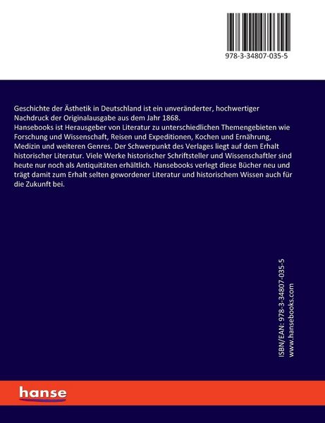 Produktbild: Geschichte der &Auml;sthetik in Deutschland
