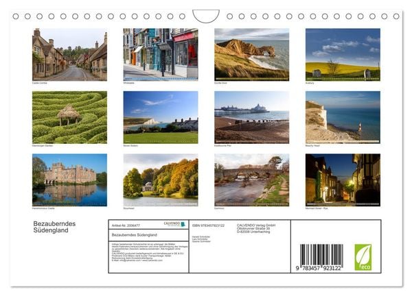 Produktbild: Bezauberndes S&uuml;dengland (Wandkalender 2026 DIN A4 quer), CALVENDO Monatskalender