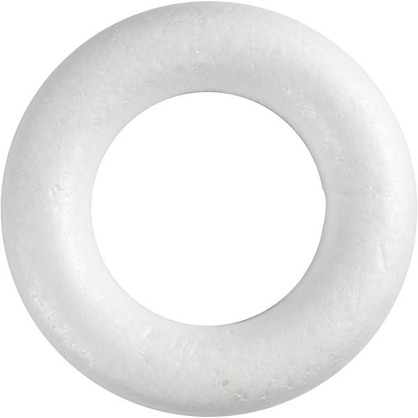Produktbild: Creativ Company Styroporring, flach, Gr&ouml;&szlig;e 20 cm, Dicke 25 mm, Wei&szlig;, 1 Stk