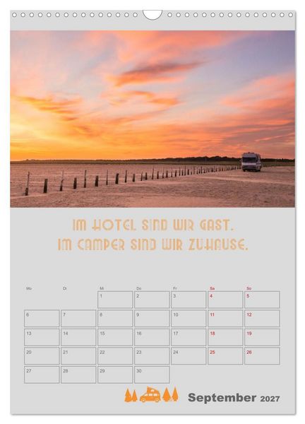 Produktbild: Camping - Hotel kann jeder! (Wandkalender 2027 DIN A3 hoch), CALVENDO Monatskalender