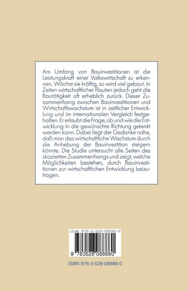 Produktbild: Bauinvestitionen und Volkswirtschaft