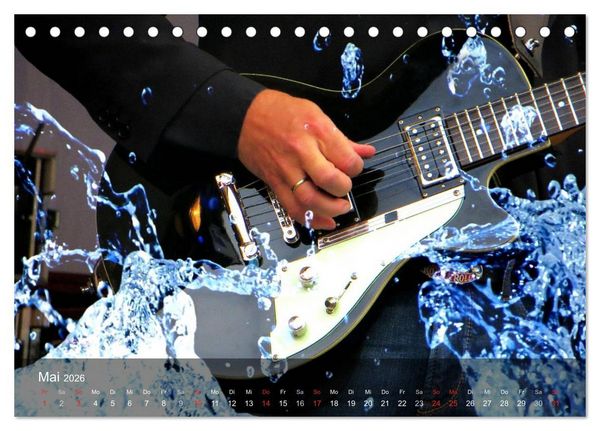 Produktbild: Rockgitarren Power (Tischkalender 2026 DIN A5 quer), CALVENDO Monatskalender