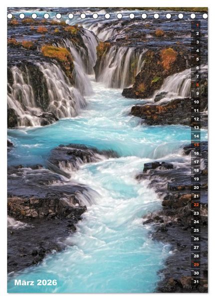 Produktbild: Wasserf&auml;lle auf Island (Tischkalender 2026 DIN A5 hoch), CALVENDO Monatskalender