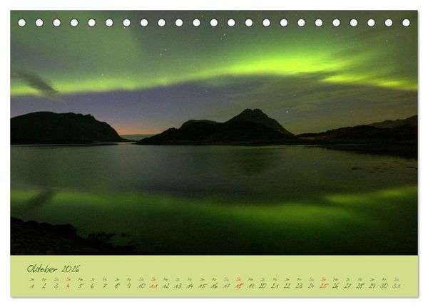Produktbild: Nordlicht-Zauber auf den Lofoten. Aurora borealis (Tischkalender 2026 DIN A5 quer), CALVENDO Monatskalender
