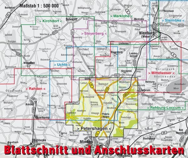 Produktbild: Petershagen, KVplan, Radkarte/Wanderkarte/Stadtplan, 1:25.000 / 1:15.000 / 1:7.500