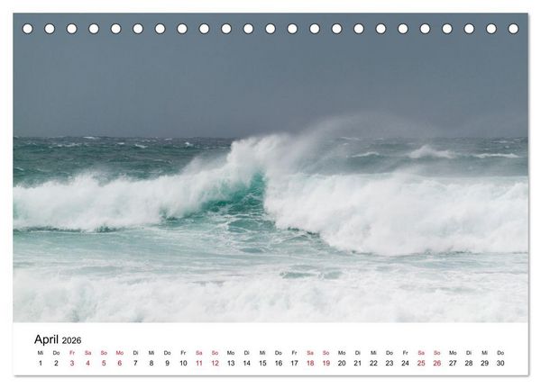 Produktbild: Naturschauspiel Wellen (Tischkalender 2026 DIN A5 quer), CALVENDO Monatskalender