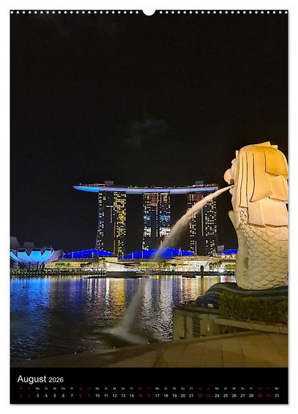 Produktbild: Singapur - Faszinierende Lichterwelt Marina Bay (Wandkalender 2026 DIN A2 hoch), CALVENDO Monatskalender