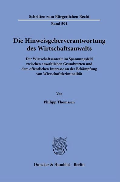 Produktbild: Die Hinweisgeberverantwortung des Wirtschaftsanwalts